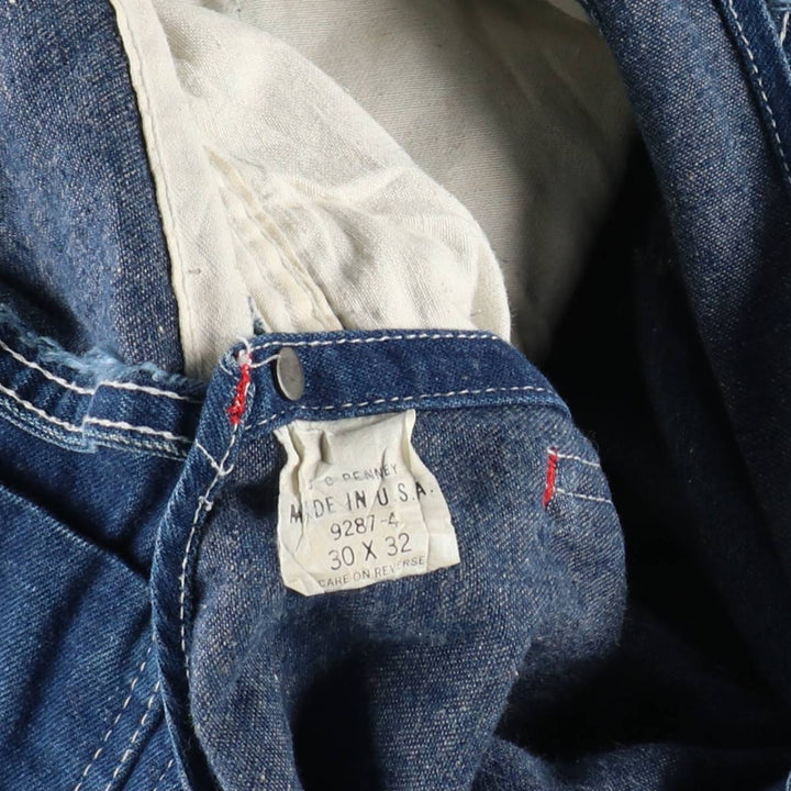 80s-90'S JC Penney BIG MAC denim overalls with apron, made in USA, men's size W31 (approx.), vintage. cotton blue type Vintage Second Hand