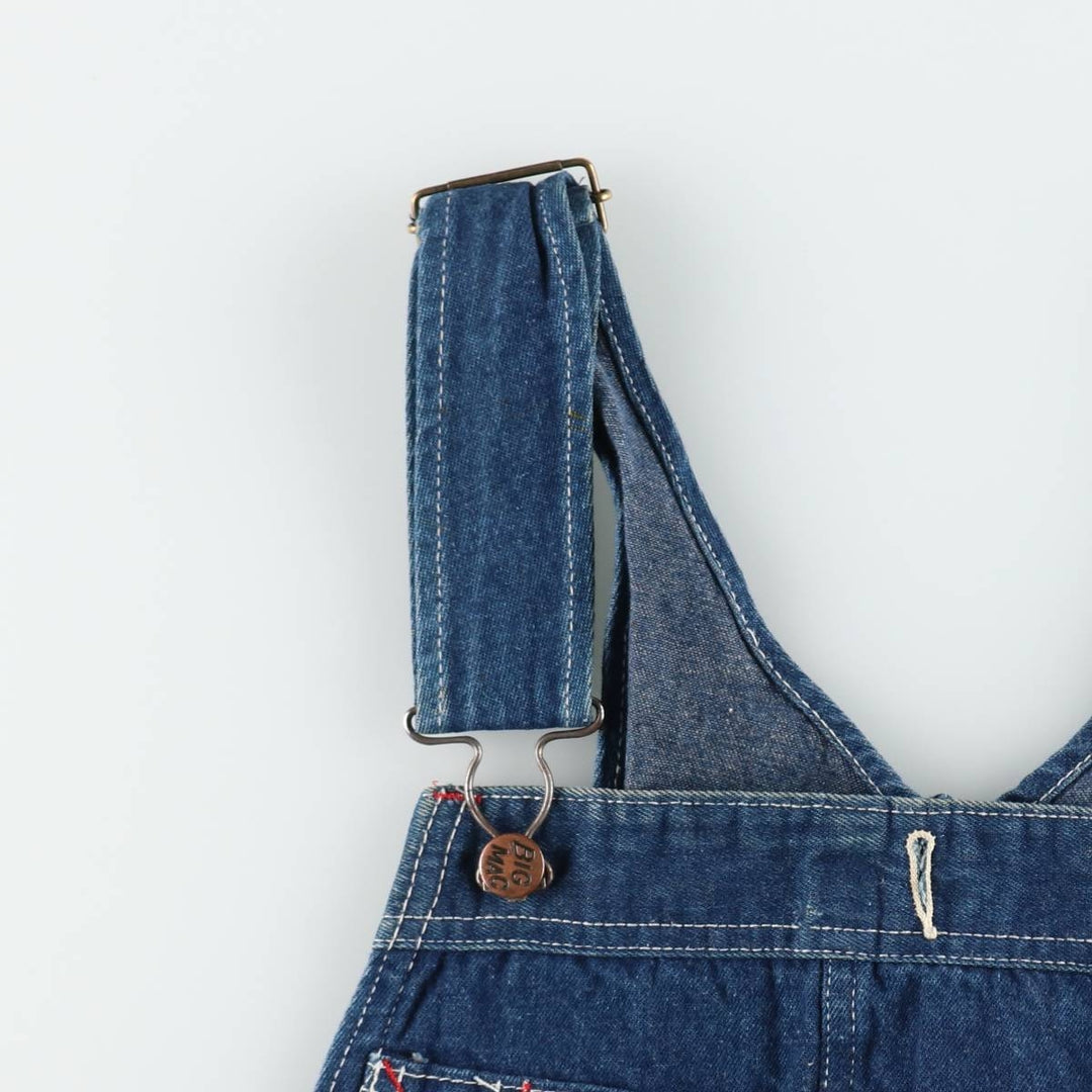 80s-90'S JC Penney BIG MAC denim overalls with apron, made in USA, men's size W31 (approx.), vintage. cotton blue type Vintage Second Hand