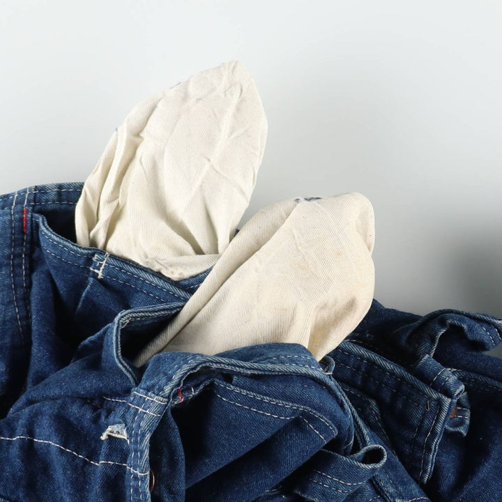 80s-90'S JC Penney BIG MAC denim overalls with apron, made in USA, men's size W31 (approx.), vintage. cotton blue type Vintage Second Hand