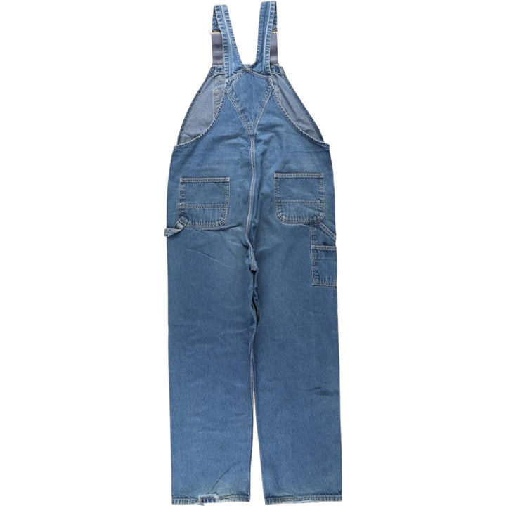 Carhartt logo patch denim overalls, men's size W43 (approx.) unclear blue type Vintage Second Hand