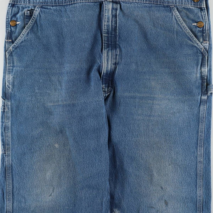 Carhartt logo patch denim overalls, men's size W43 (approx.) unclear blue type Vintage Second Hand
