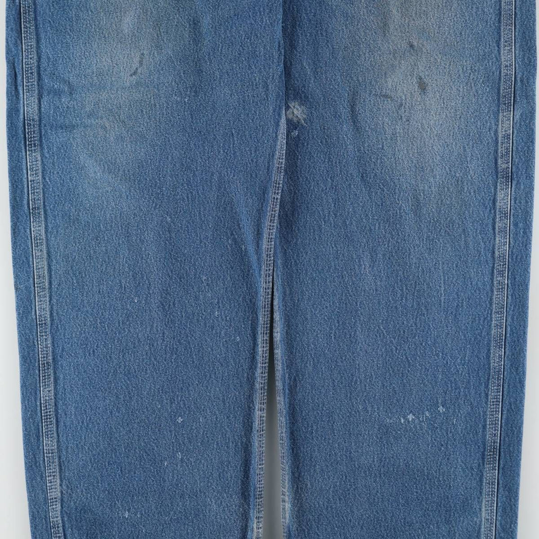 Carhartt logo patch denim overalls, men's size W43 (approx.) unclear blue type Vintage Second Hand