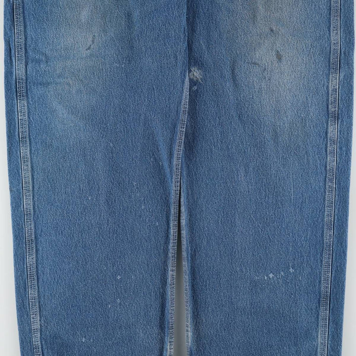 Carhartt logo patch denim overalls, men's size W43 (approx.) unclear blue type Vintage Second Hand