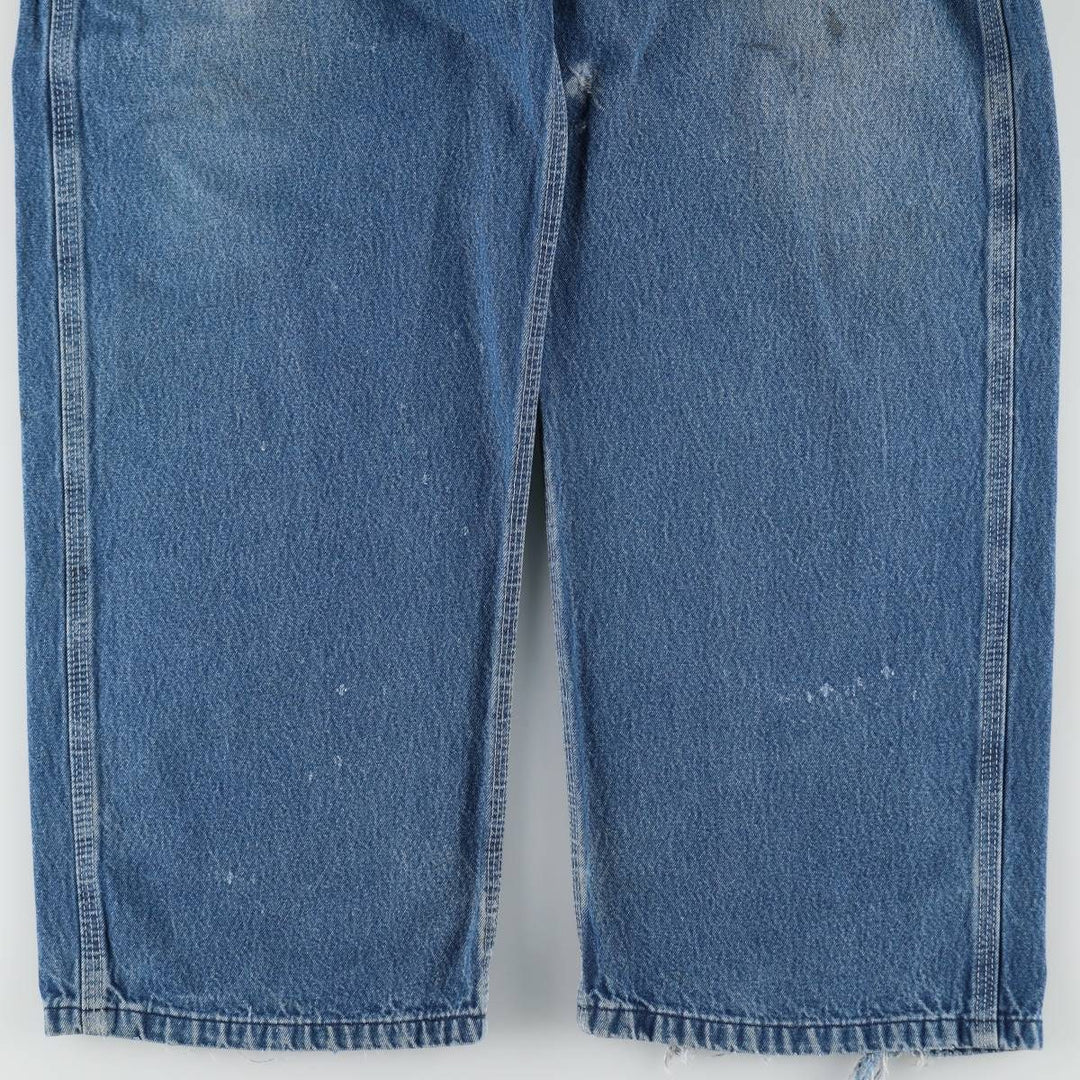 Carhartt logo patch denim overalls, men's size W43 (approx.) unclear blue type Vintage Second Hand