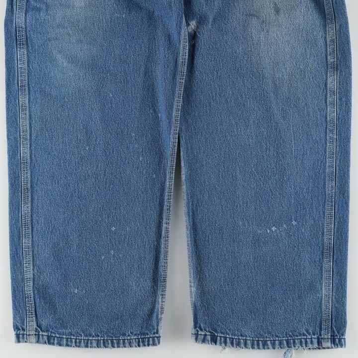 Carhartt logo patch denim overalls, men's size W43 (approx.) unclear blue type Vintage Second Hand