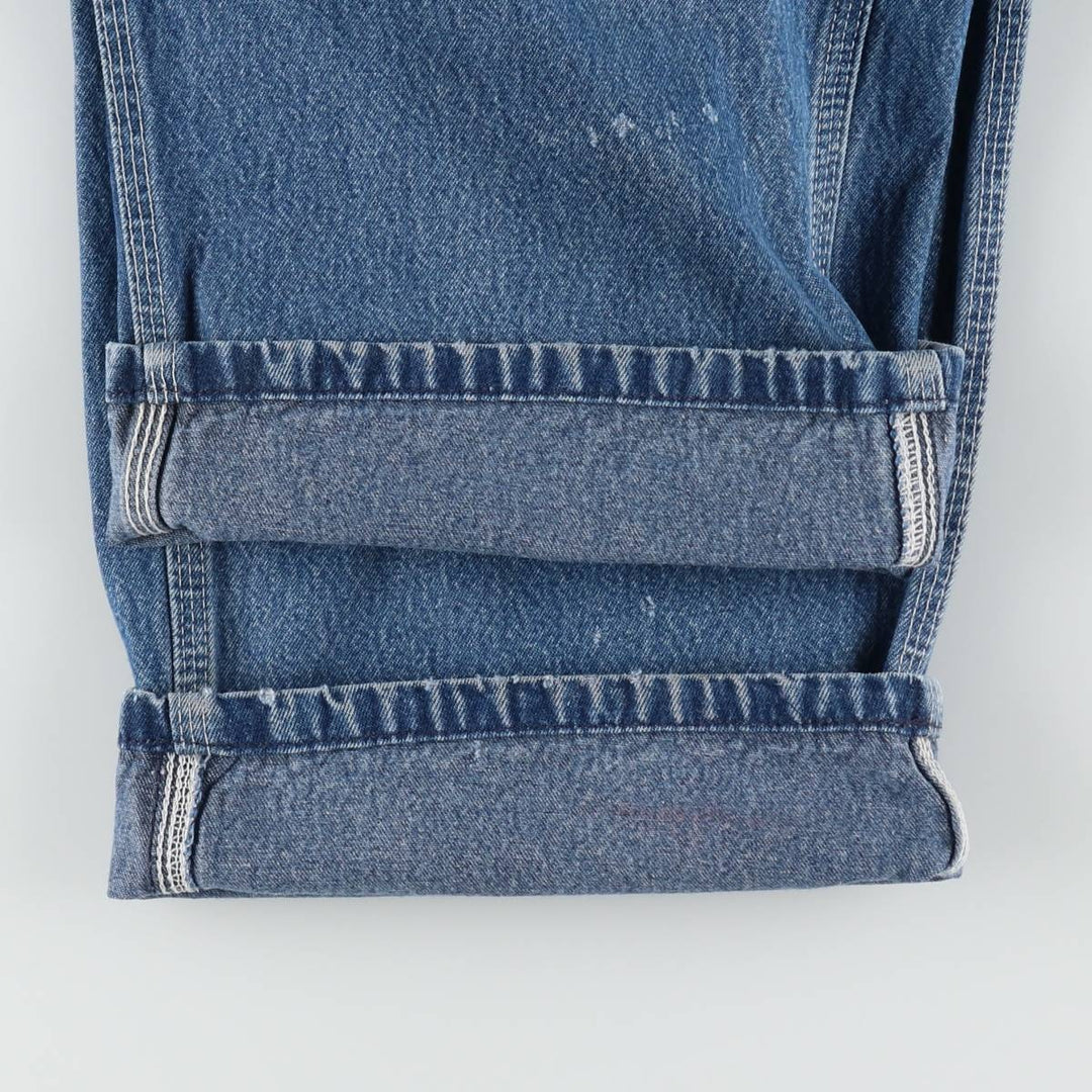 Carhartt logo patch denim overalls, men's size W43 (approx.) unclear blue type Vintage Second Hand