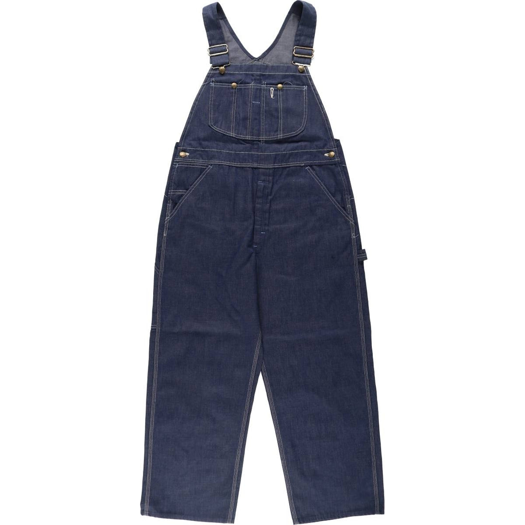 ~1970'S Sears Bat-Dyed Denim Overalls, Men's W36 (approx.), Vintage unclear navy blue type Vintage Second Hand