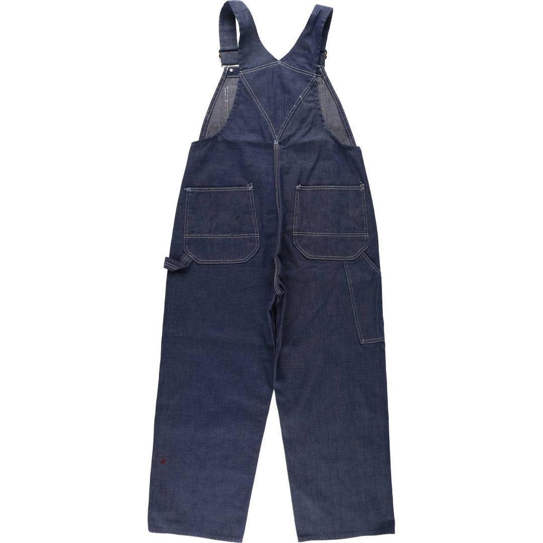 ~1970'S Sears Bat-Dyed Denim Overalls, Men's W36 (approx.), Vintage unclear navy blue type Vintage Second Hand