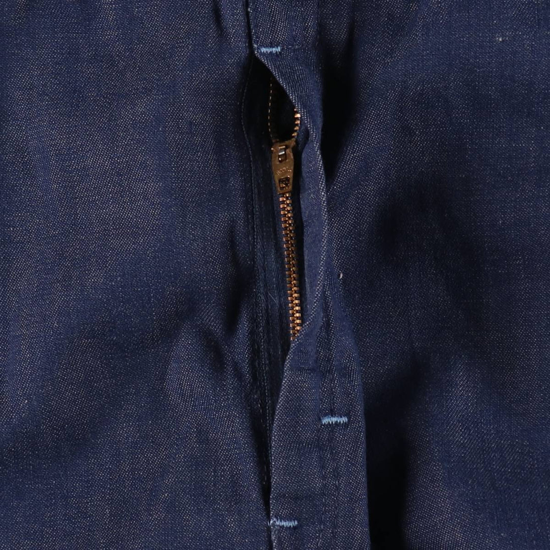 ~1970'S Sears Bat-Dyed Denim Overalls, Men's W36 (approx.), Vintage unclear navy blue type Vintage Second Hand