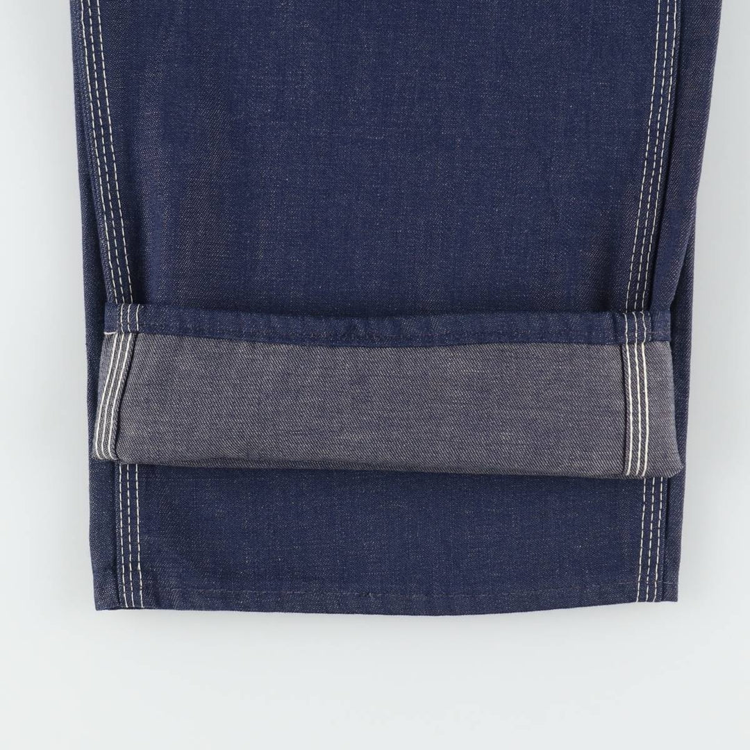 ~1970'S Sears Bat-Dyed Denim Overalls, Men's W36 (approx.), Vintage unclear navy blue type Vintage Second Hand