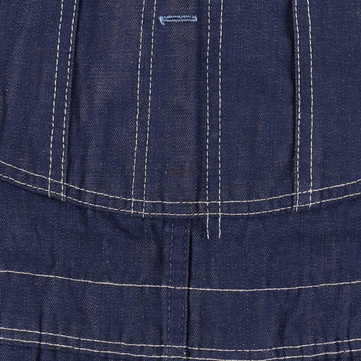 ~1970'S Sears Bat-Dyed Denim Overalls, Men's W36 (approx.), Vintage unclear navy blue type Vintage Second Hand
