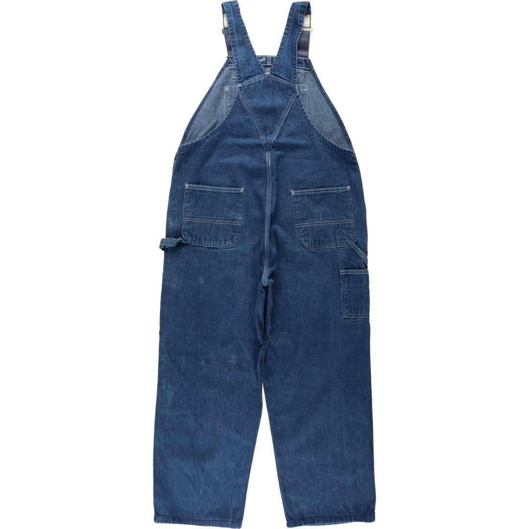 Carhartt logo patch denim overalls, men's size W42 (approx.) unclear blue type Vintage Second Hand