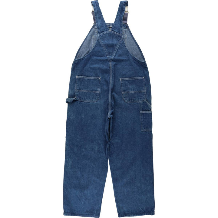 Carhartt logo patch denim overalls, men's size W42 (approx.) unclear blue type Vintage Second Hand
