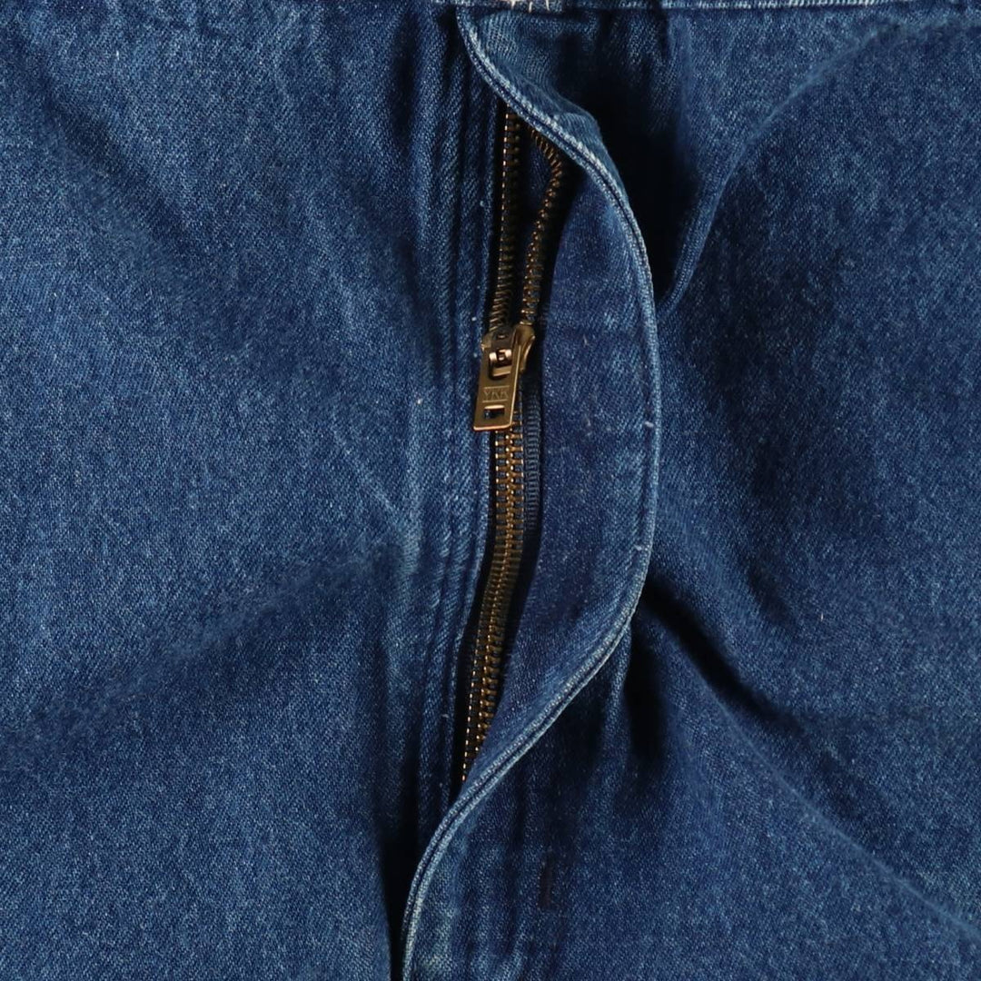 Carhartt logo patch denim overalls, men's size W42 (approx.) unclear blue type Vintage Second Hand