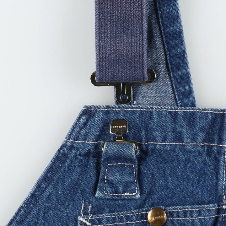 Carhartt logo patch denim overalls, men's size W42 (approx.) unclear blue type Vintage Second Hand