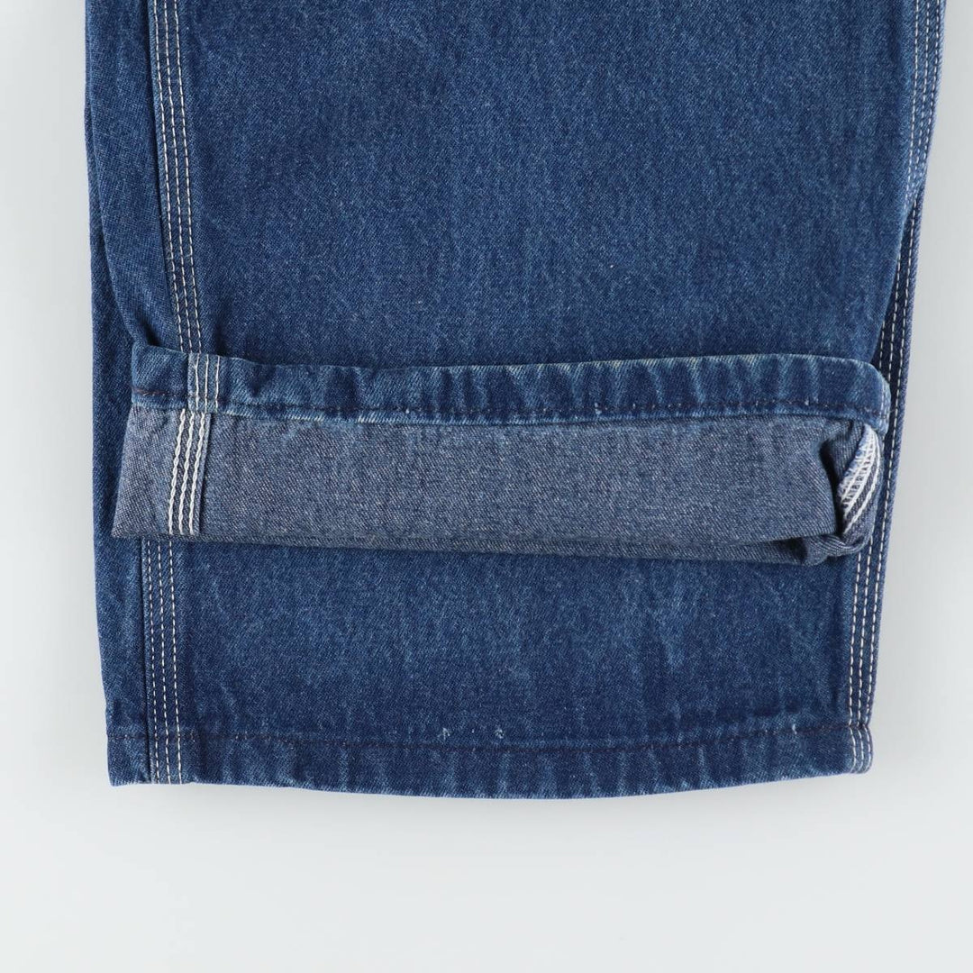 Carhartt logo patch denim overalls, men's size W42 (approx.) unclear blue type Vintage Second Hand