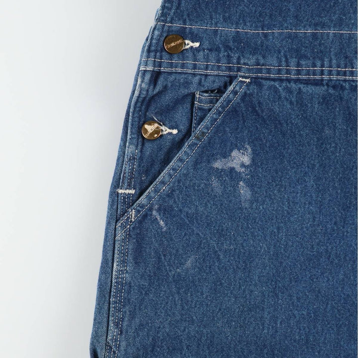 Carhartt logo patch denim overalls, men's size W42 (approx.) unclear blue type Vintage Second Hand