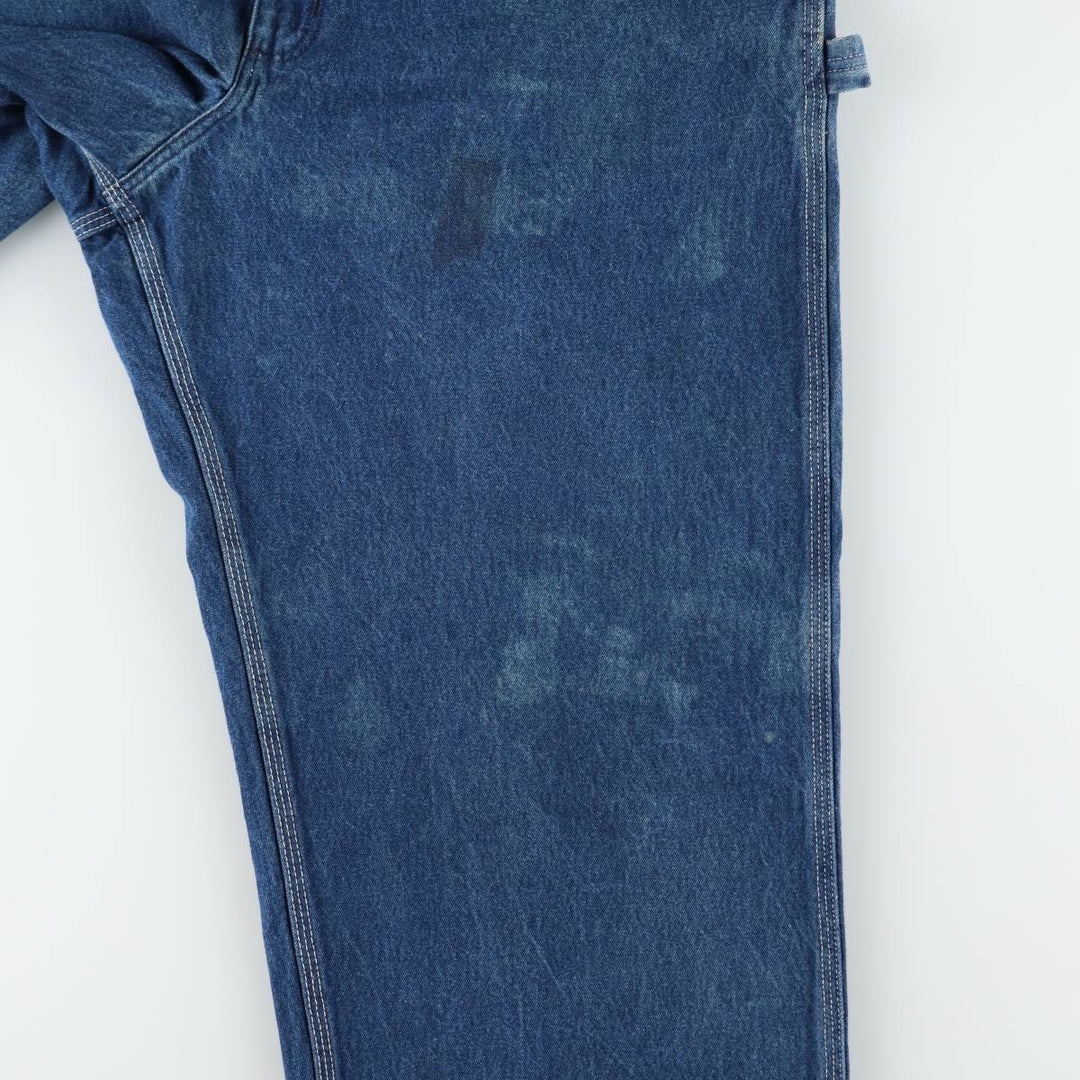 Carhartt logo patch denim overalls, men's size W42 (approx.) unclear blue type Vintage Second Hand