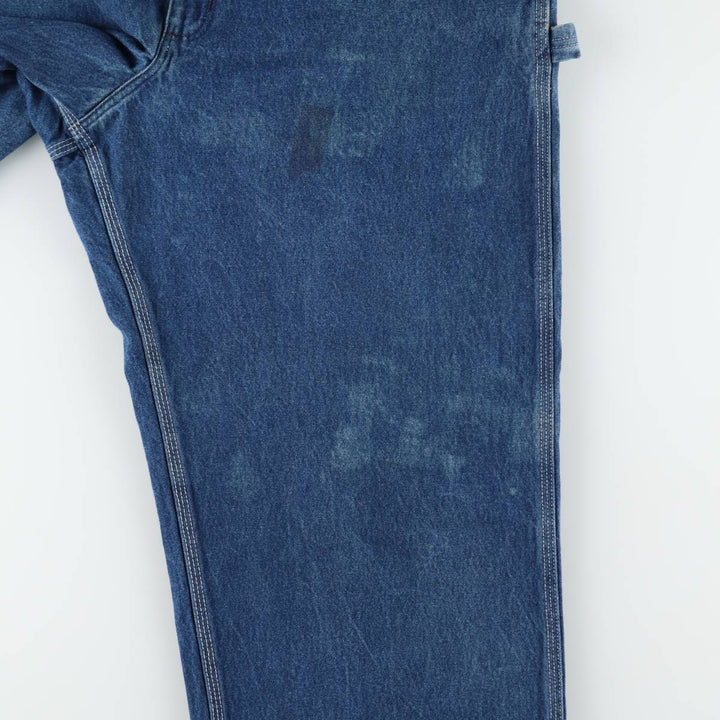 Carhartt logo patch denim overalls, men's size W42 (approx.) unclear blue type Vintage Second Hand