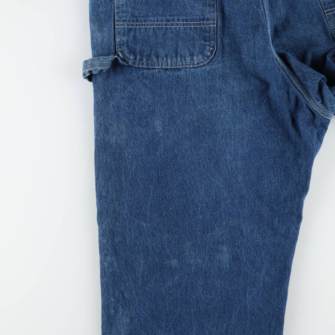 Carhartt logo patch denim overalls, men's size W42 (approx.) unclear blue type Vintage Second Hand