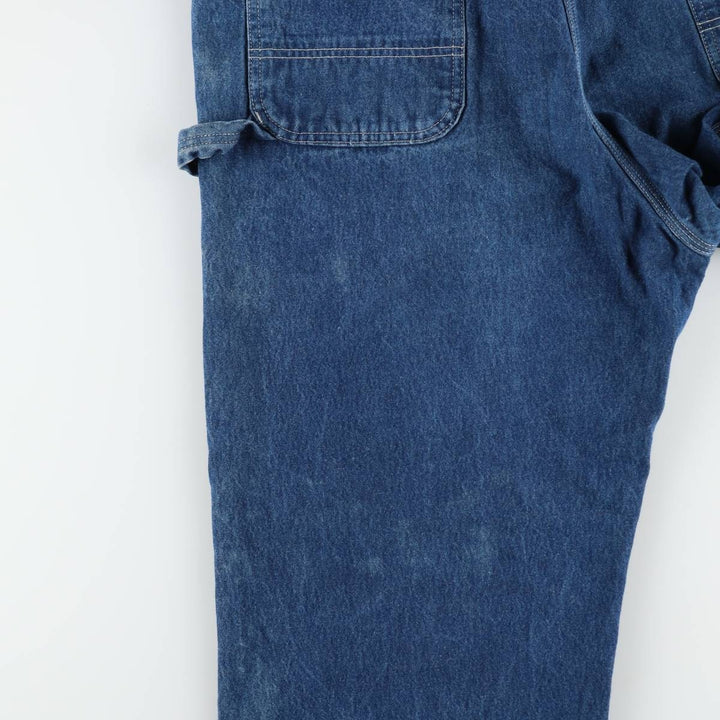 Carhartt logo patch denim overalls, men's size W42 (approx.) unclear blue type Vintage Second Hand