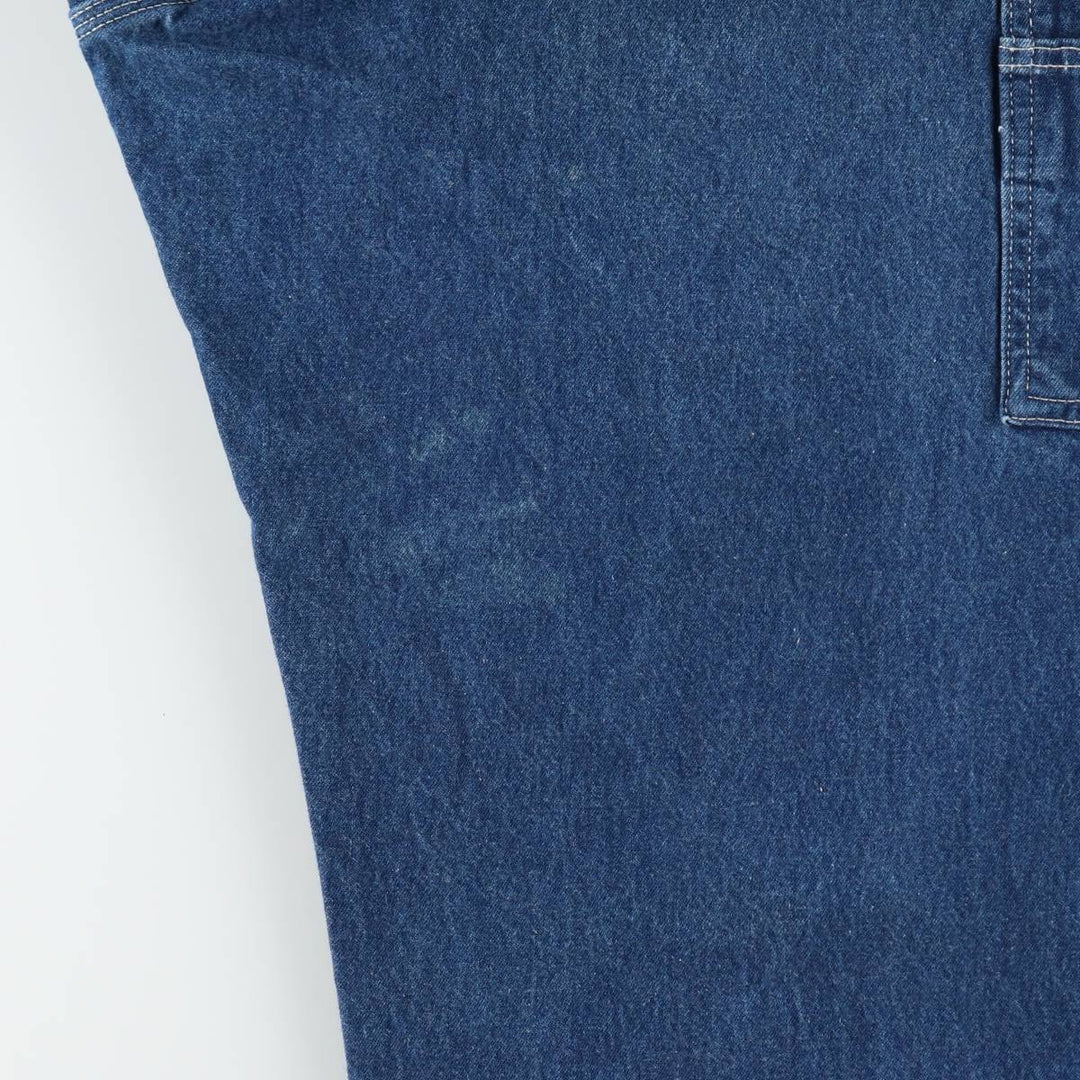 Carhartt logo patch denim overalls, men's size W42 (approx.) unclear blue type Vintage Second Hand