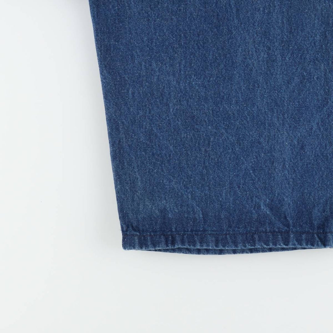 Carhartt logo patch denim overalls, men's size W42 (approx.) unclear blue type Vintage Second Hand