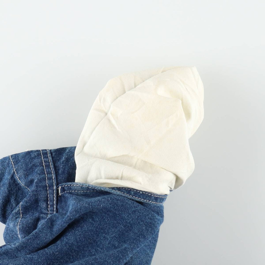 Carhartt logo patch denim overalls, men's size W42 (approx.) unclear blue type Vintage Second Hand