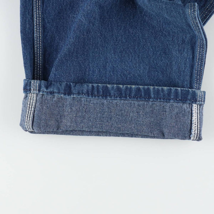 Carhartt logo patch denim overalls, men's size W42 (approx.) unclear blue type Vintage Second Hand