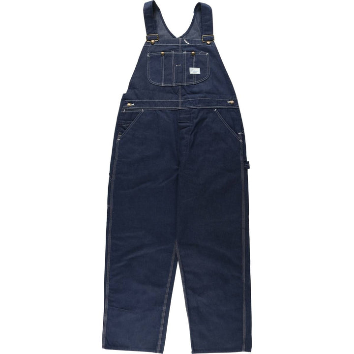 1970'S Sears Tradewear Bat-Dyed Denim Overalls, Men's Size W40 (approx.), Vintage polyester navy blue type Vintage Second Hand