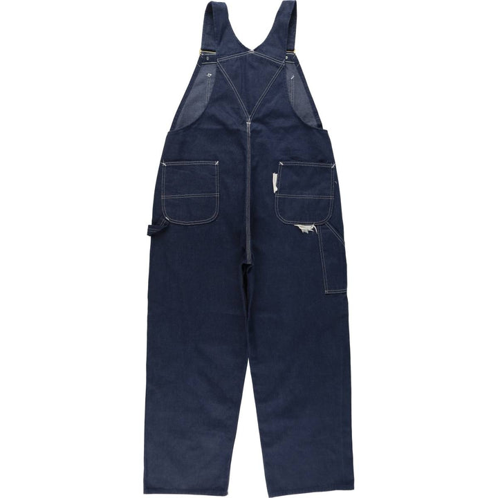 1970'S Sears Tradewear Bat-Dyed Denim Overalls, Men's Size W40 (approx.), Vintage polyester navy blue type Vintage Second Hand