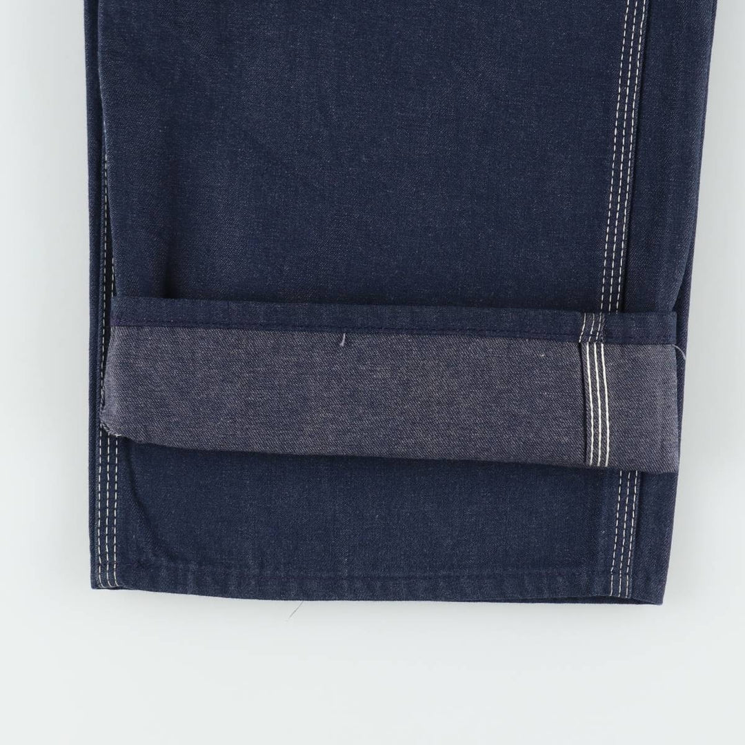 1970'S Sears Tradewear Bat-Dyed Denim Overalls, Men's Size W40 (approx.), Vintage polyester navy blue type Vintage Second Hand