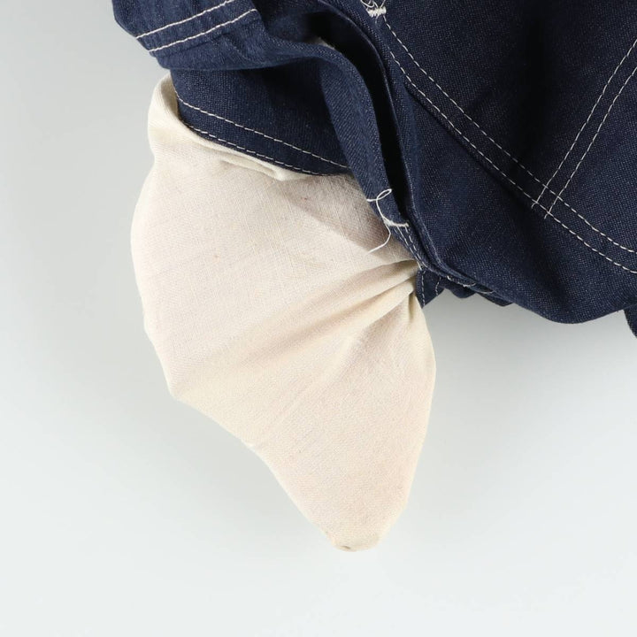 1970'S Sears Tradewear Bat-Dyed Denim Overalls, Men's Size W40 (approx.), Vintage polyester navy blue type Vintage Second Hand