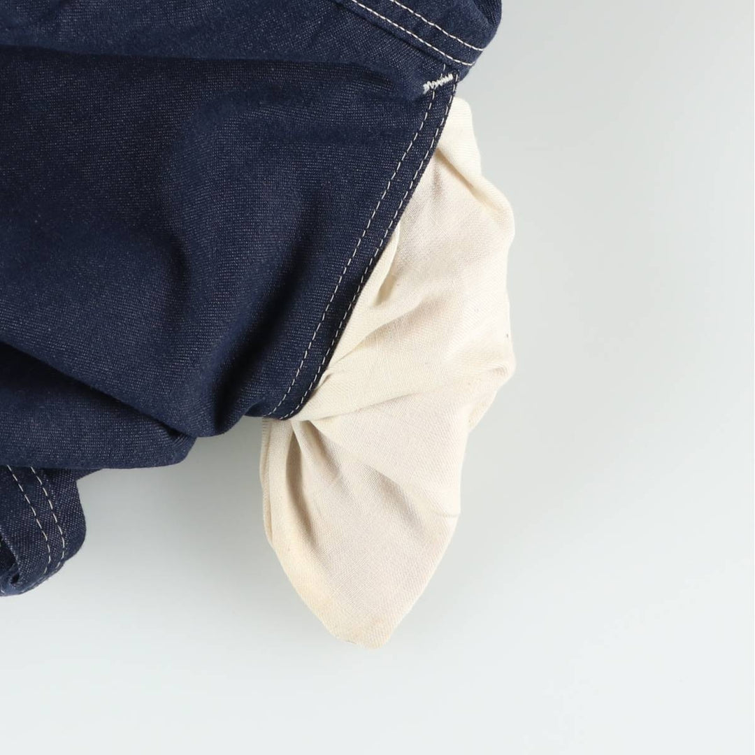 1970'S Sears Tradewear Bat-Dyed Denim Overalls, Men's Size W40 (approx.), Vintage polyester navy blue type Vintage Second Hand
