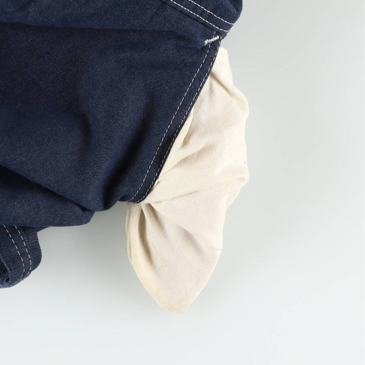 1970'S Sears Tradewear Bat-Dyed Denim Overalls, Men's Size W40 (approx.), Vintage polyester navy blue type Vintage Second Hand