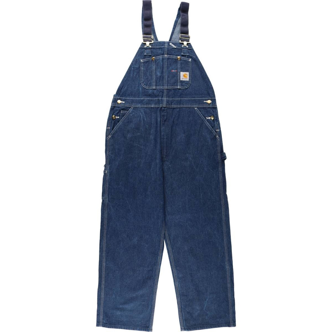 Carhartt denim overalls for men, equivalent to W38 cotton blue type Vintage Second Hand