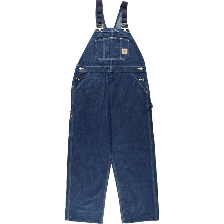 Carhartt denim overalls for men, equivalent to W38 cotton blue type Vintage Second Hand