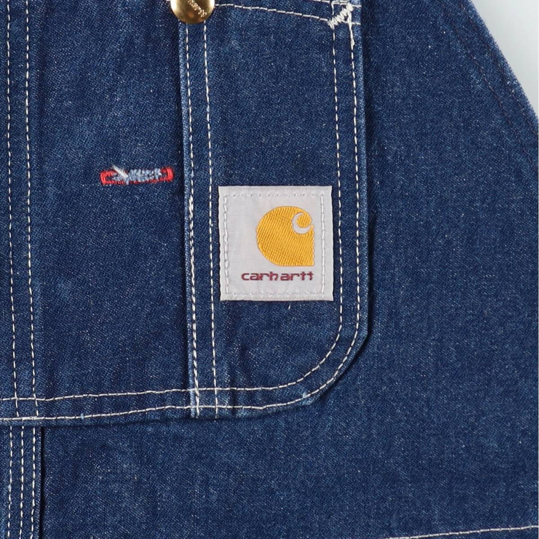 Carhartt denim overalls for men, equivalent to W38 cotton blue type Vintage Second Hand