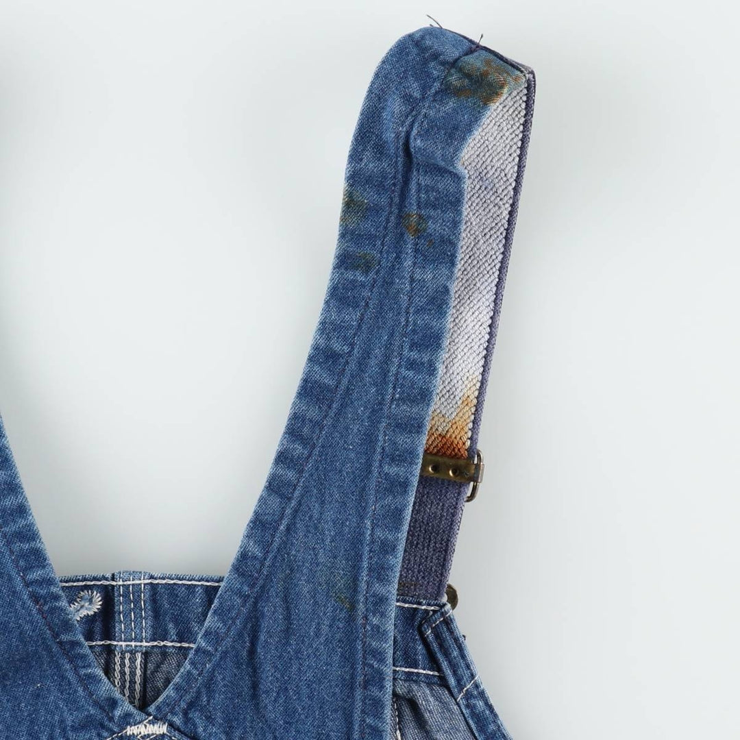 Carhartt logo patch denim overalls, men's size W42 (approx.) cotton blue type Vintage Second Hand