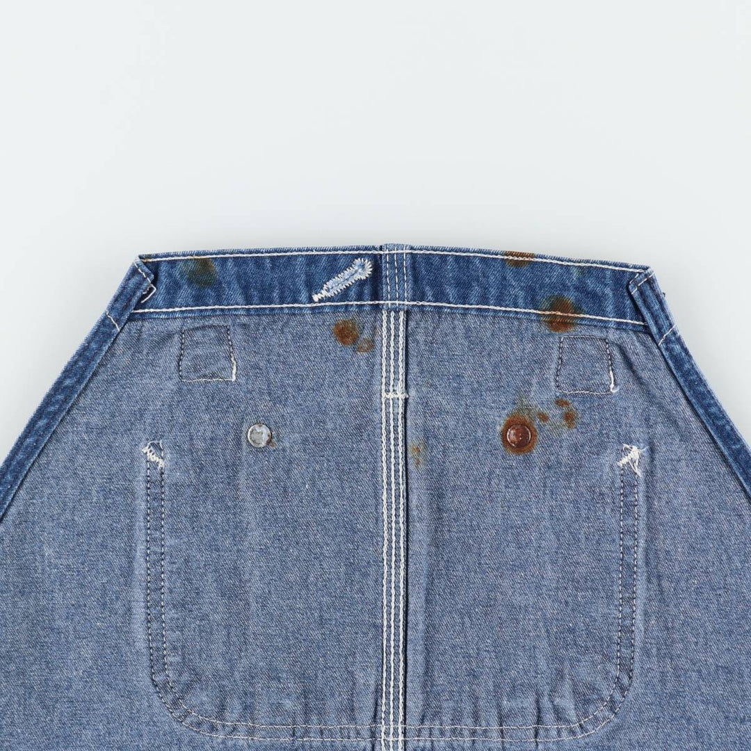 Carhartt logo patch denim overalls, men's size W42 (approx.) cotton blue type Vintage Second Hand