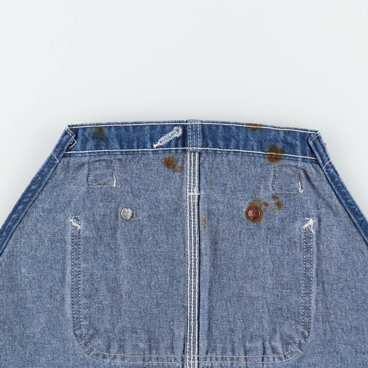 Carhartt logo patch denim overalls, men's size W42 (approx.) cotton blue type Vintage Second Hand