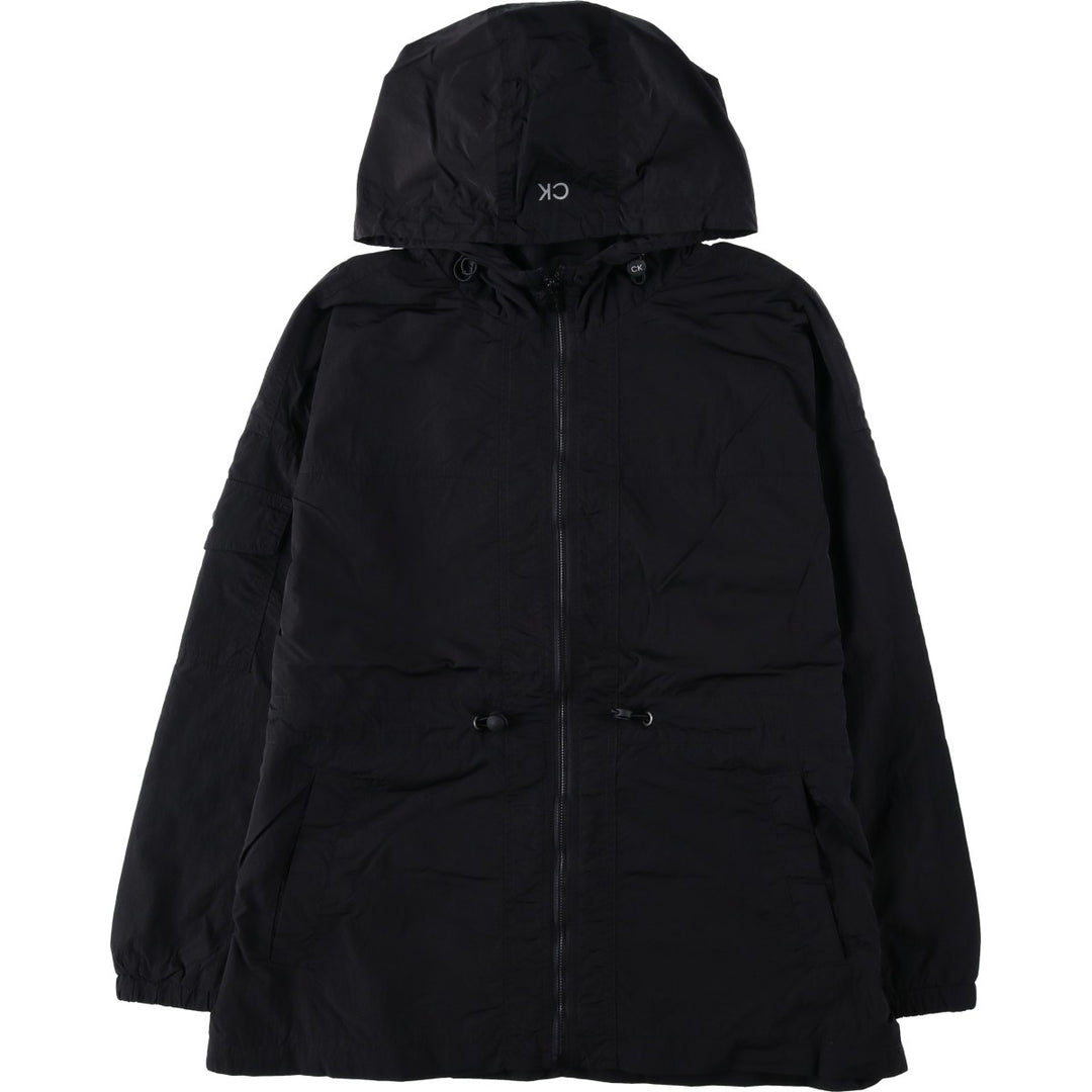 Calvin Klein PERFORMANCE Nylon Parka, Men's Size M (approx.) Nylon black type Vintage Second Hand