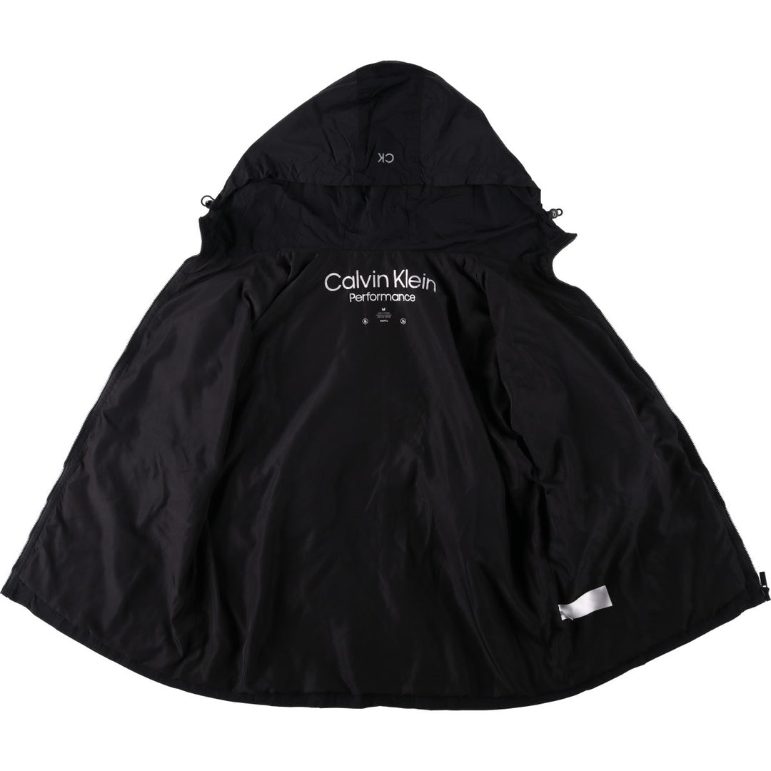 Calvin Klein PERFORMANCE Nylon Parka, Men's Size M (approx.) Nylon black type Vintage Second Hand