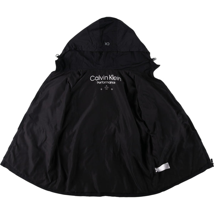 Calvin Klein PERFORMANCE Nylon Parka, Men's Size M (approx.) Nylon black type Vintage Second Hand