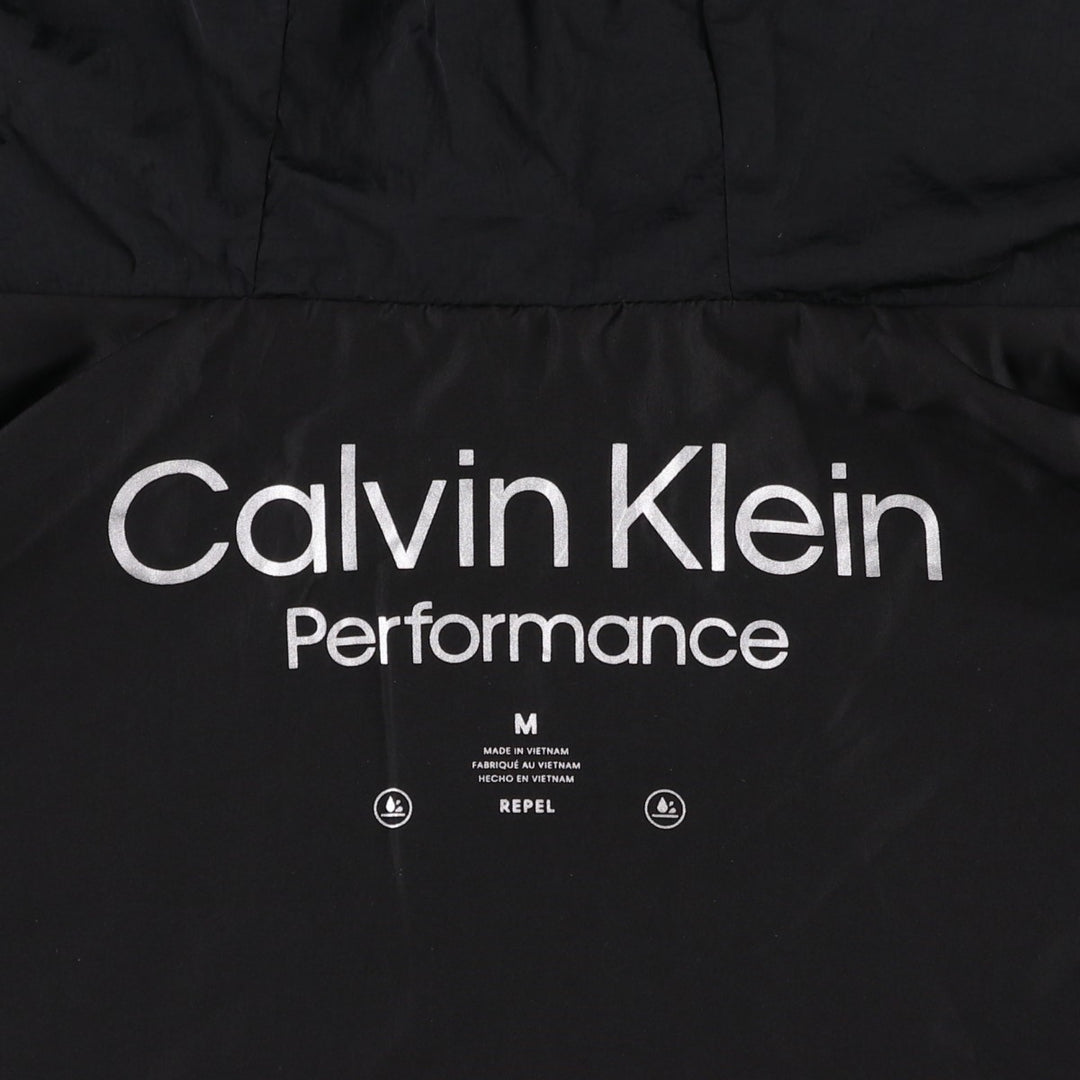 Calvin Klein PERFORMANCE Nylon Parka, Men's Size M (approx.) Nylon black type Vintage Second Hand