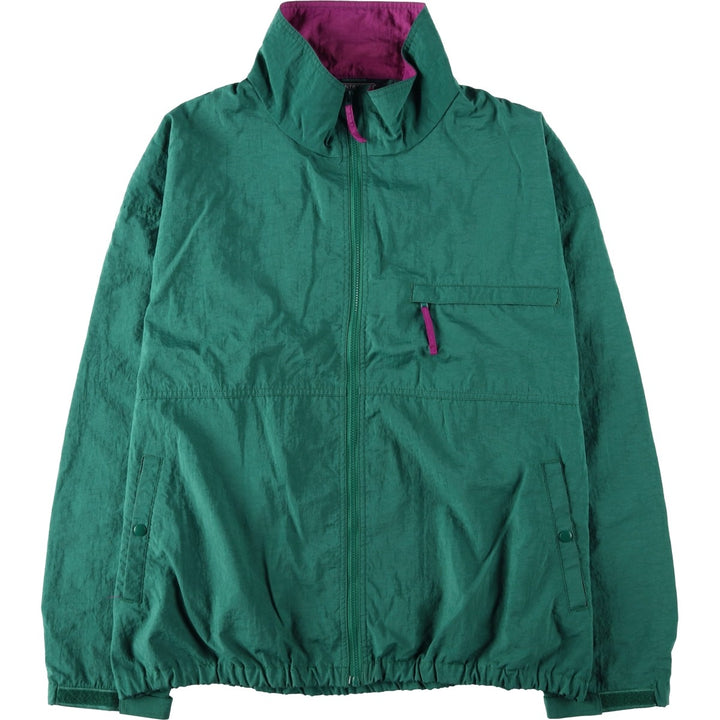 80s-90'S Lands' End Nylon Jacket, Men's Size L (approx.), Vintage Nylon Green type dark green Vintage Second Hand