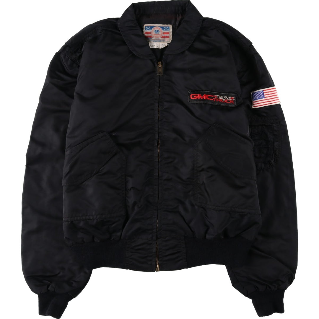 Voyager patch, American flag design, TOP GUN military flight jacket, made in USA, men's size XL equivalent, vintage. unclear black type Vintage Second Hand