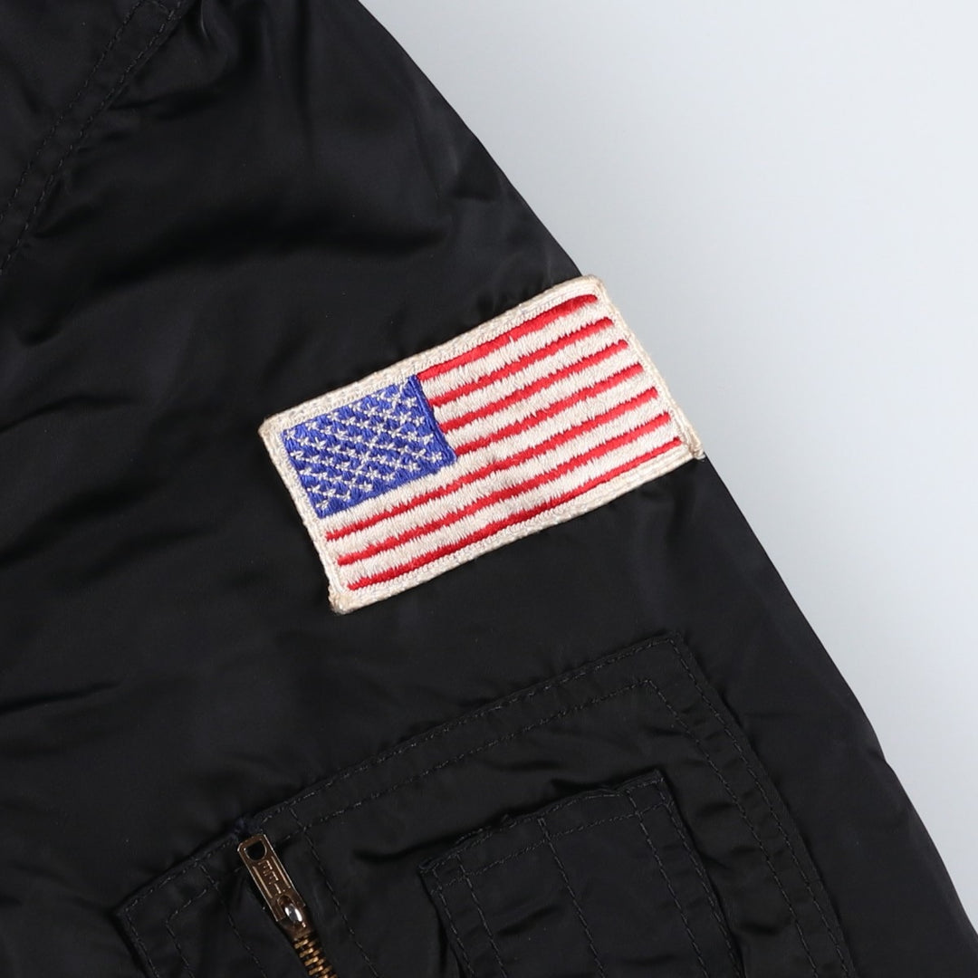 Voyager patch, American flag design, TOP GUN military flight jacket, made in USA, men's size XL equivalent, vintage. unclear black type Vintage Second Hand