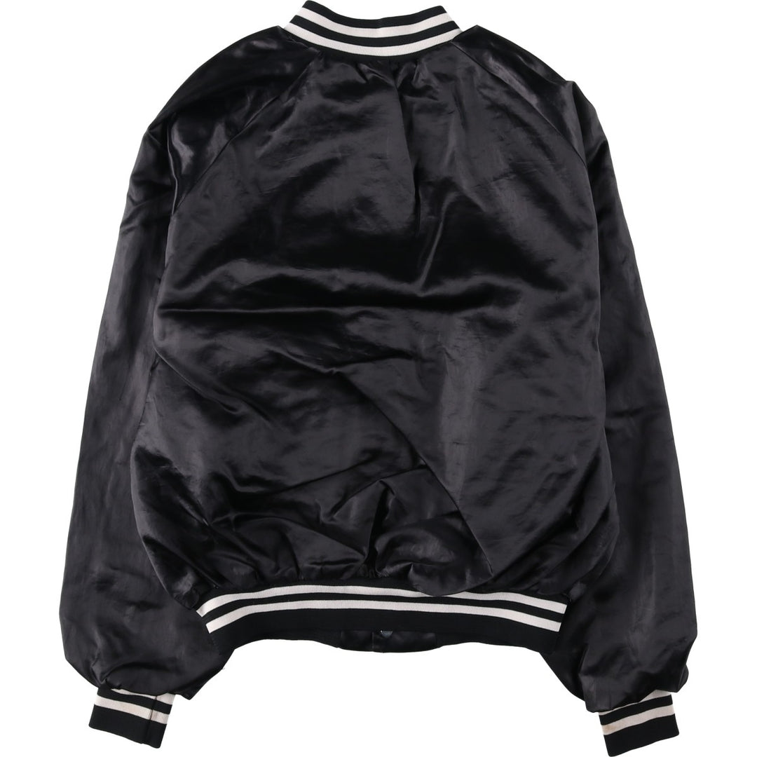 70s-80'S King Louie PRO FIT Nylon Stadium Jacket Award Jacket Varsity Jacket Made in USA Men's Size L Nylon black type Vintage Second Hand