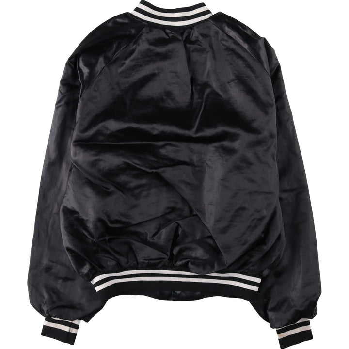 70s-80'S King Louie PRO FIT Nylon Stadium Jacket Award Jacket Varsity Jacket Made in USA Men's Size L Nylon black type Vintage Second Hand